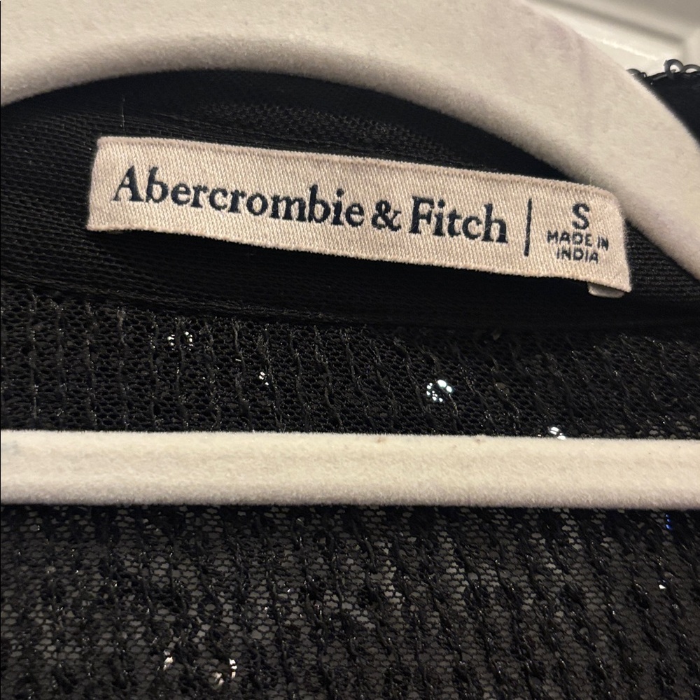 Abercrombie & Fitch Black Sequin Button-Down Shirt - Picture 2 of 3